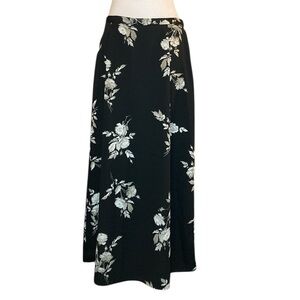 Kathie Lee Collection Black and White A-Line Wrap Maxi Skirt